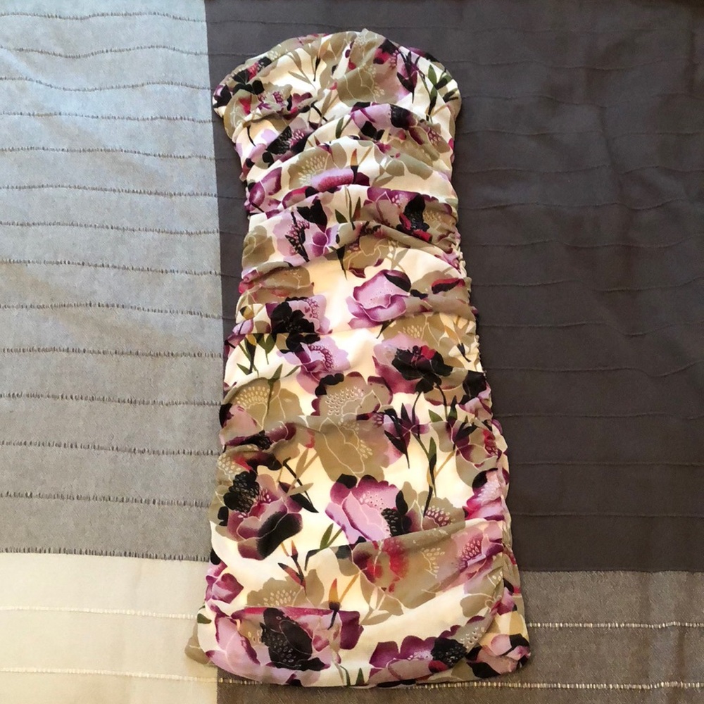Floral Ruched Dress Charlotte Russe Sz S